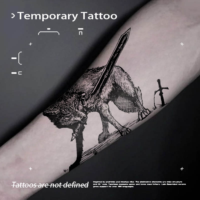 Fake Tattoo Dark Style Wolf Wa - огляд і ціна Kids Toys Low Price