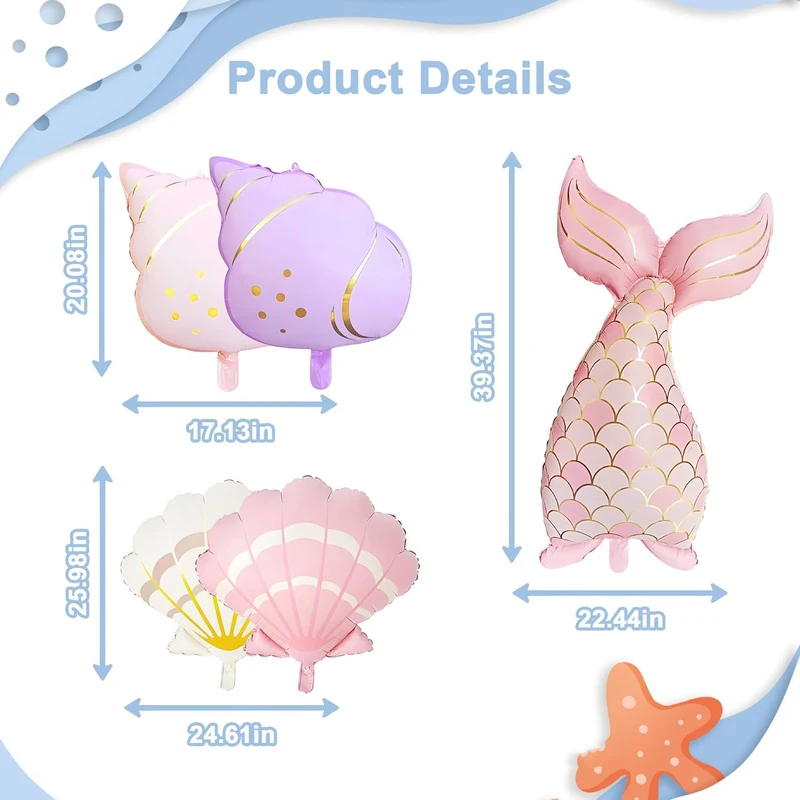 5PCS Mermaid Birthday Decor Se - огляд і ціна Water Balloon Set