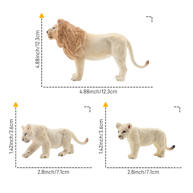 6Pcs Simulation White Lion Fam - огляд і ціна Sandbox Play Set
