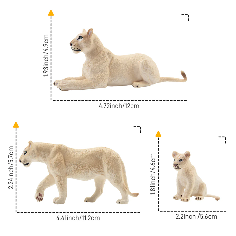 6Pcs Simulation White Lion Fam - огляд і ціна Sandbox Play Set