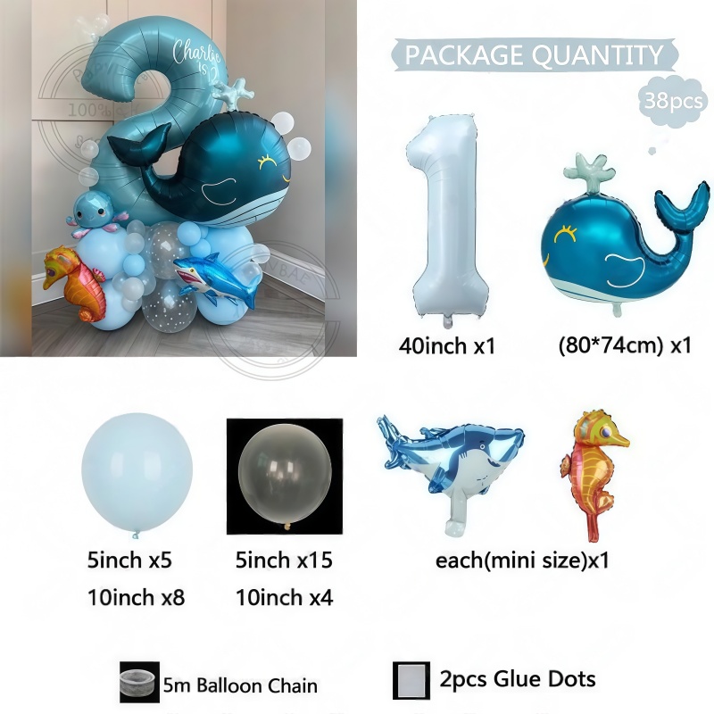 38Pcs Ocean Animal Themed Birt - огляд і ціна Water Balloon Set