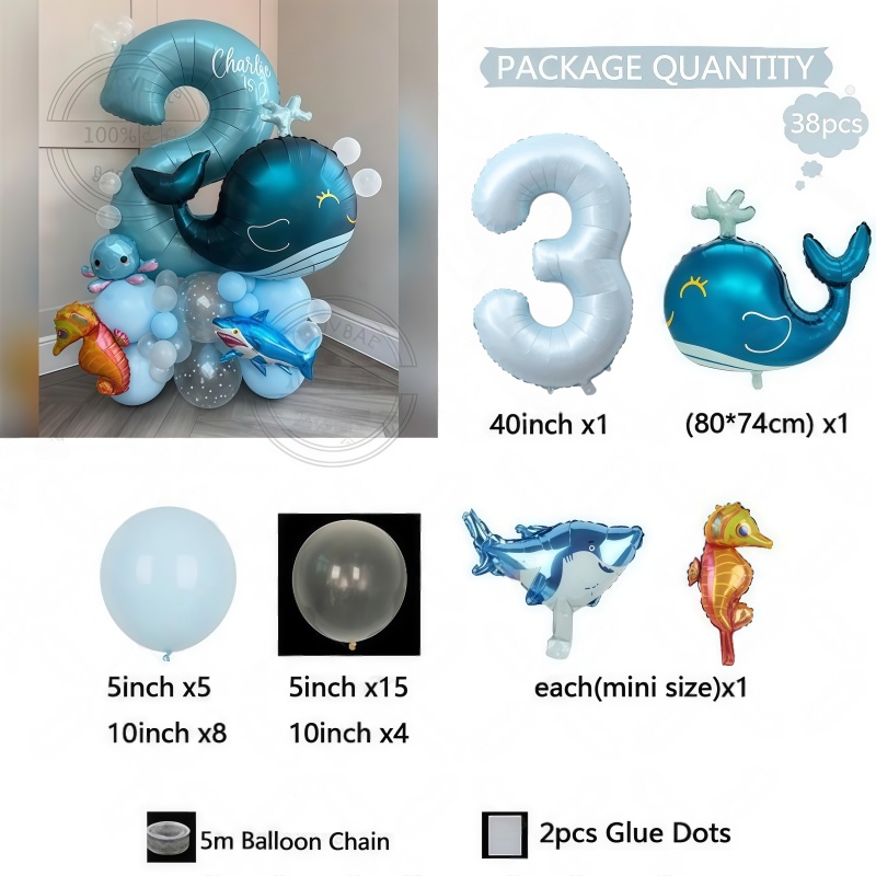 38Pcs Ocean Animal Themed Birt - огляд і ціна Water Balloon Set